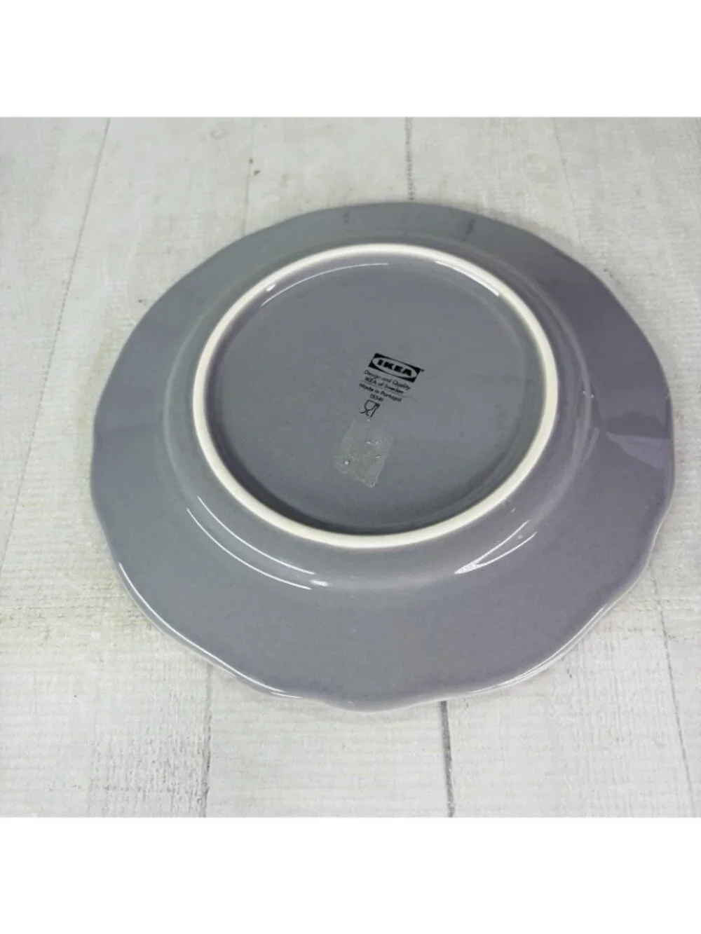 Ikea of Sweden ARV GRAY 15541 Scalloped Earthenware Salad Lunch 9